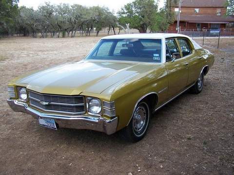 Chevrolet (Шевроле)Chevelle 2 поколение  [3-й рестайлинг] седан 5.7 Turbo Hydra-Matic 1971–1971